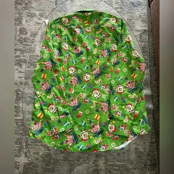 Suitmeister Spongebob Squarepants Christmas Button Up Long Sleeve Shirt Size XL - Picture 2 of 4